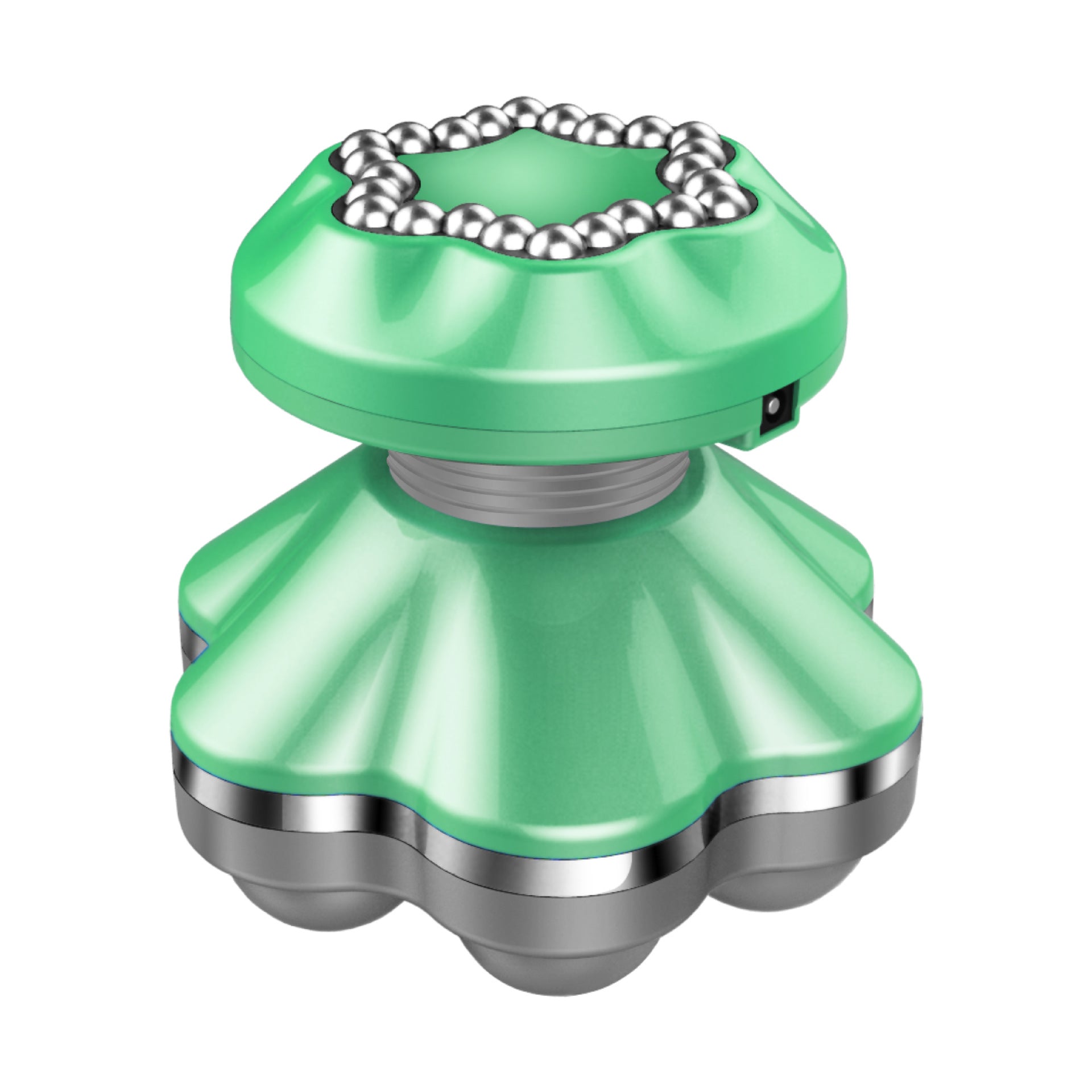 A compact USB Dual-use Six-foot Vibration Electric Massager with six massage heads, designed for portable relaxation and muscle relief.